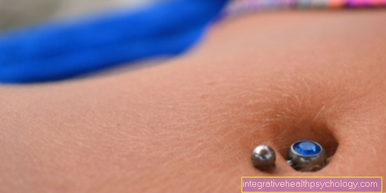 Pain when stabbing a navel piercing and after